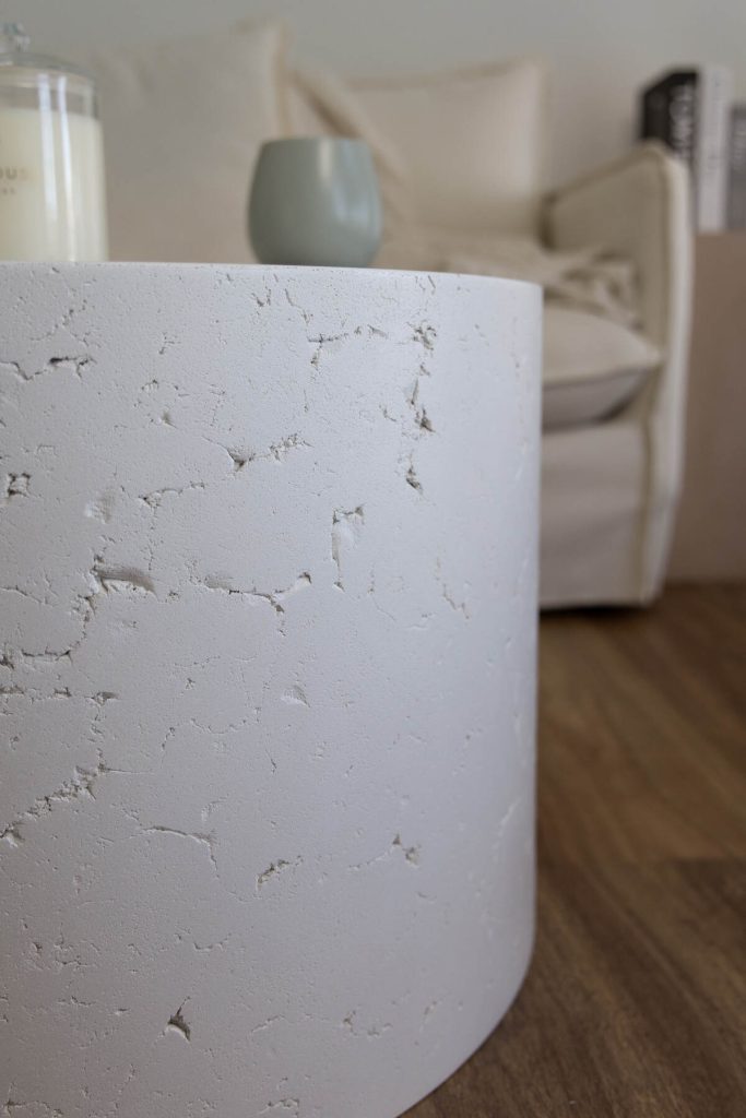 concrete living room table